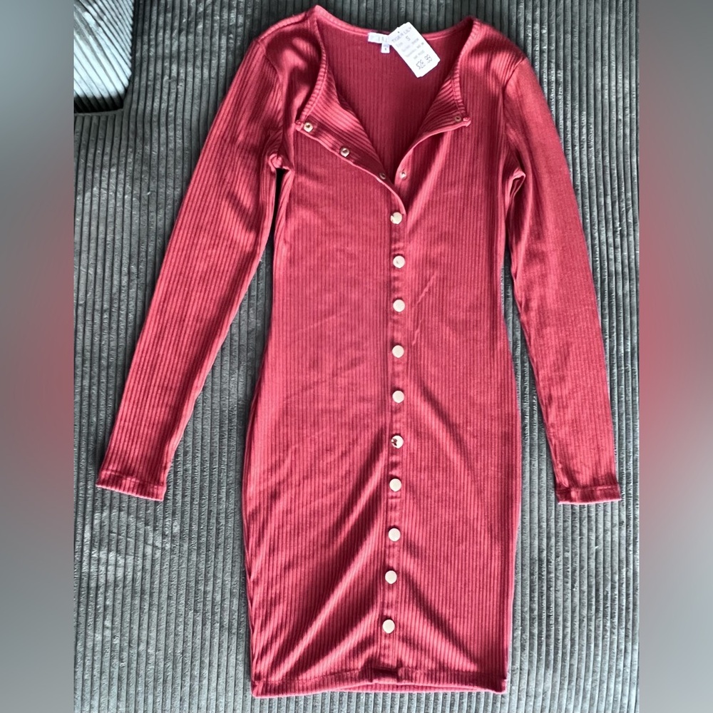 ✨Tigerlily Red Ribbed Bodycon Dress